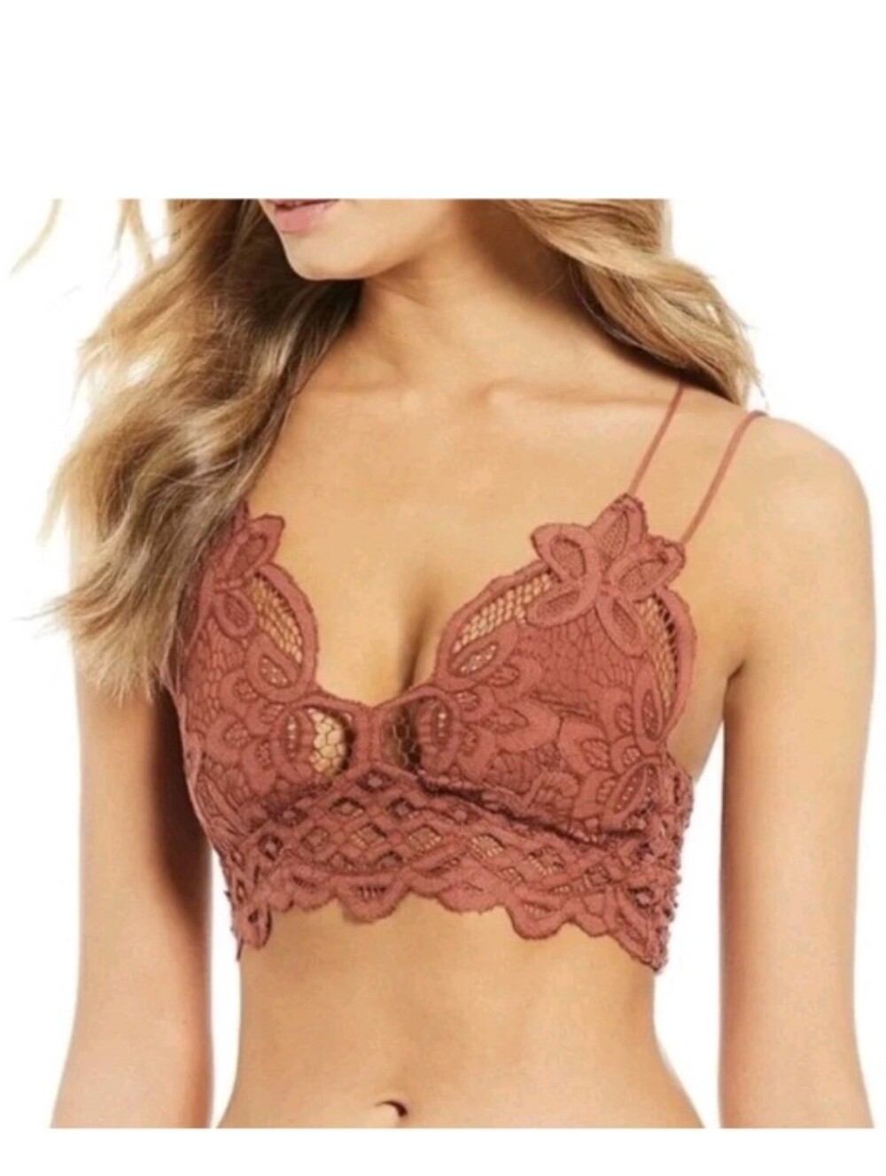 Free People FP One Adella Bralette Floral Lace Sz L